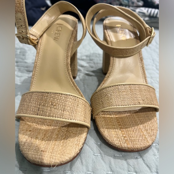 J Crew factory nearly new rattan heels. Size 7.5 - Picture 2 of 4